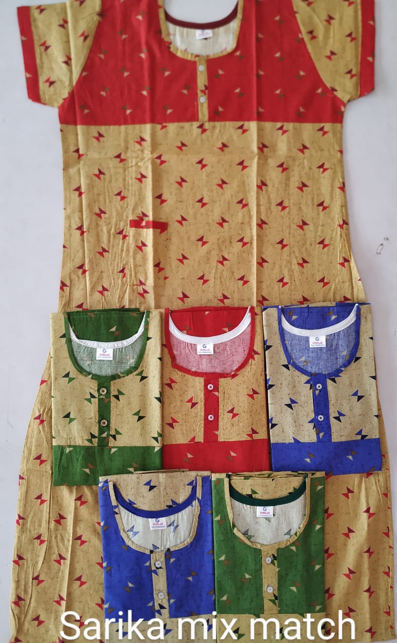 Cotton Nighty 116 Printed Nighty  Western Latest Collection Of Printed Pure Cotton Night Wear .